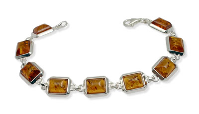 AM308 Rectangular Honey Amber Bracelet