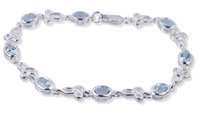 SB047 Blue Topaz Celtic Bracelet