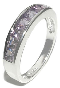 SR003 Amethyst Channel Set Ring