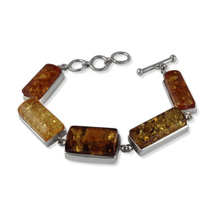 AM1331 Handmade Baltic Amber Silver Bracelet