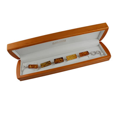 AM1331 Handmade Baltic Amber Silver Bracelet