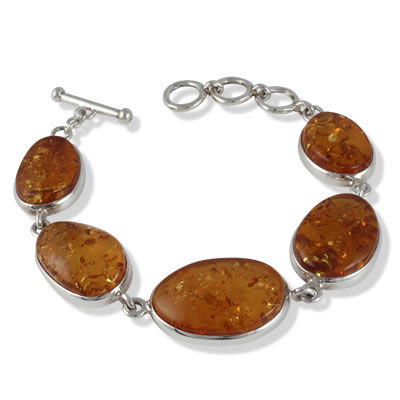 AM1334 Honey Amber Ovals Handmade Bracelet