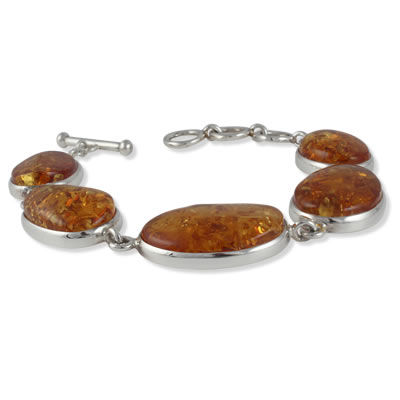 AM1334 Honey Amber Ovals Handmade Bracelet