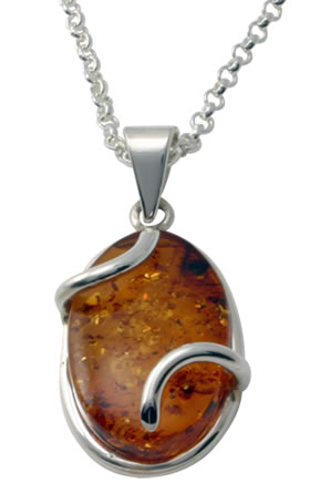 Handmade Honey Amber Oval Pendant
