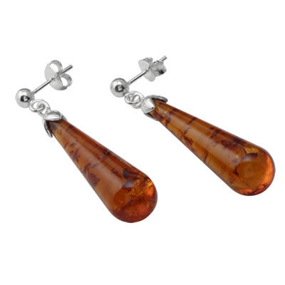 AM4001 Baltic Amber Drop Earrings