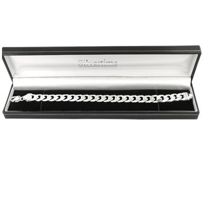 SB411 Mens Silver Curb Bracelet 11.50mm