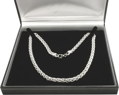 SC020 Heavy Silver Braided Curb Chain