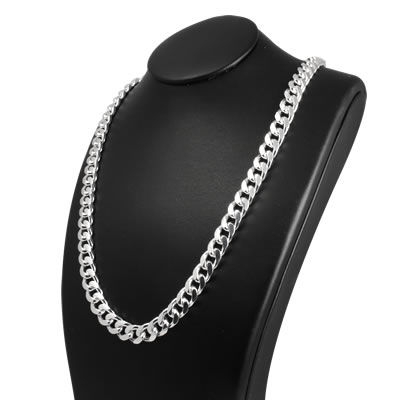 SC032 Heavy Domed Silver Curb Chain