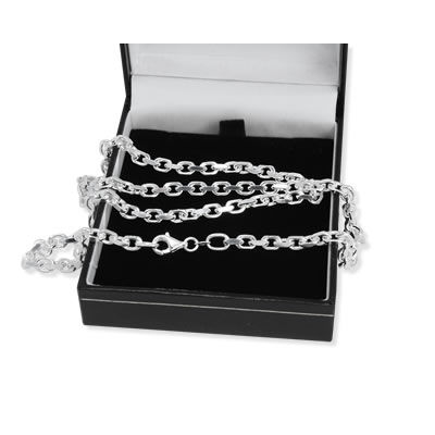 SC067 Diamond Cut Silver Cable Chain Medium Weight