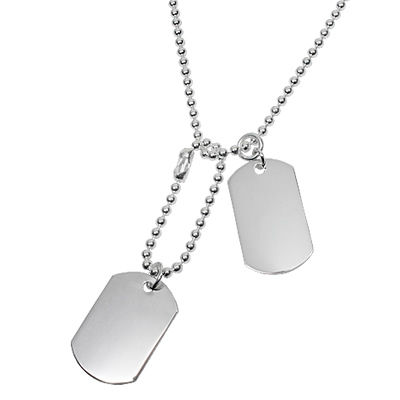 SP079 Double Dog Tags with Bead Chain