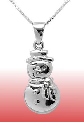 X001 Silver Snowman Pendant