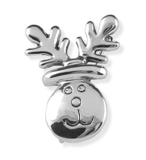 X010 Silver Reindeer Brooch