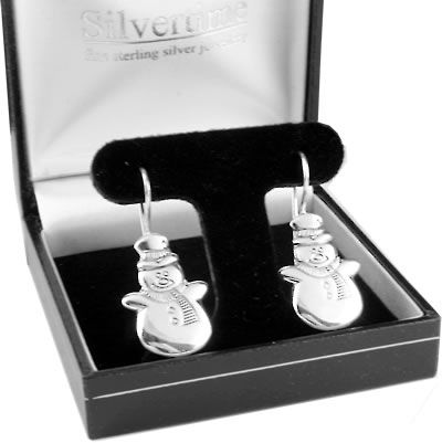 X011 Large Snowman Silver Earrings X011 Large Snowman Silver Earrings