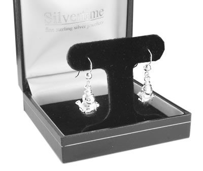 X012 Snowman Silver Earrings