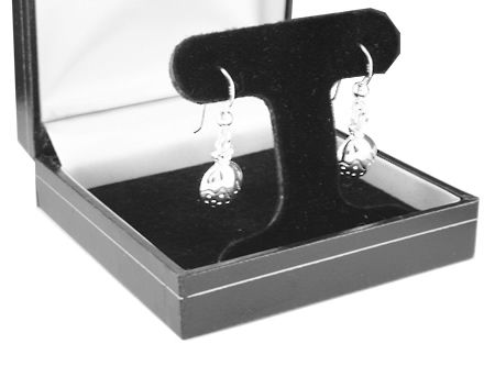 X016 Christmas Pudding Silver Earrings