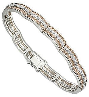 SB002 Triple Row Champagne Bracelet