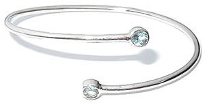 SB016 Blue Topaz Torque Bangle