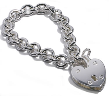 Large Padlock Charm Bracelet