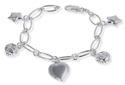 SB058 Sun and Moon Charm Bracelet