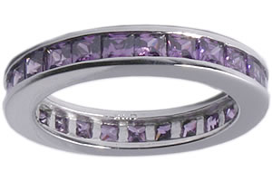 SR014 Amethyst CZ Full Eternity Ring