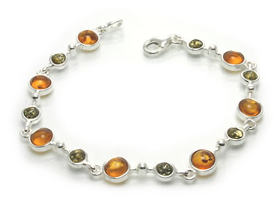 AM106 Green and Honey Amber Bracelet
