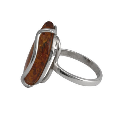 AM1102 Handmade Semi Circle Amber Ring