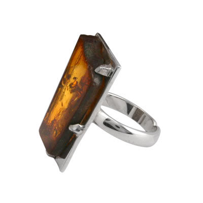 AM1104 Adjustable Handmade Baltic Amber Ring