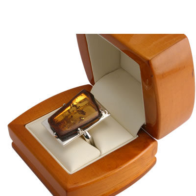 AM1104 Adjustable Handmade Baltic Amber Ring