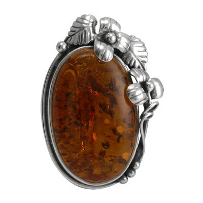 AM1106 Art Noveau Style Amber Brooch
