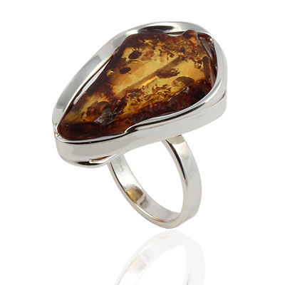 AM1201 Chunky Handmade Amber Ring