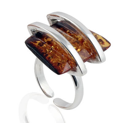 AM1203 Adjustable Honey Amber Handmade Ring
