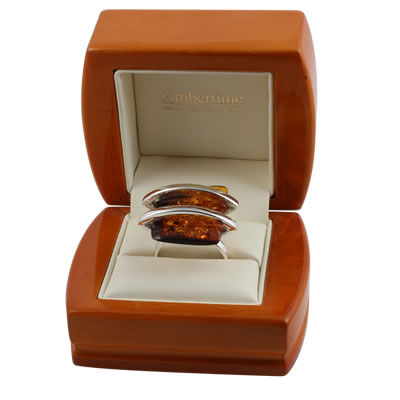 AM1203 Adjustable Honey Amber Handmade Ring