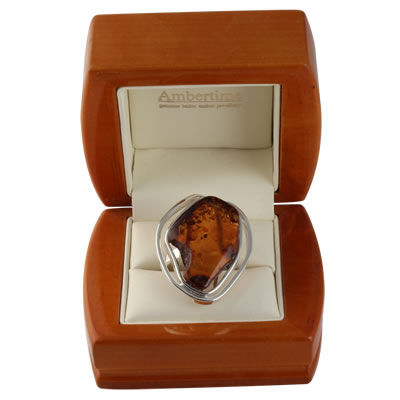 AM1221 Cognac Amber Handmade Ring