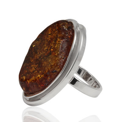 AM1224 Handmade Cognac Cognac Amber Ring