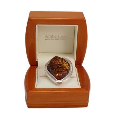 AM1224 Handmade Cognac Cognac Amber Ring