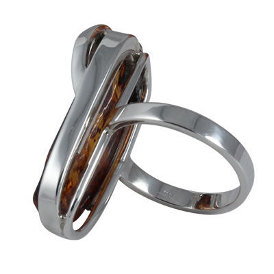 AM1229 Handmade Baltic Amber Ring Size T
