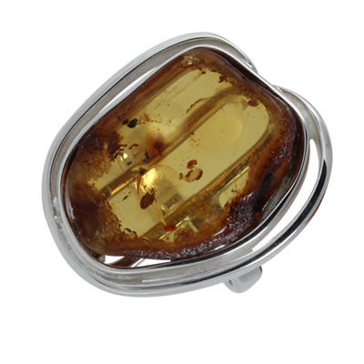 AM1232 Handmade Honey Amber Ring Size R