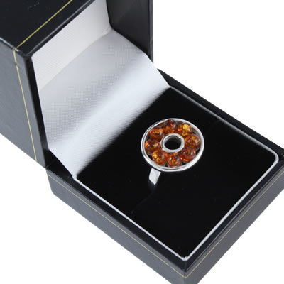 AM1236 Honey Amber Circles Ring