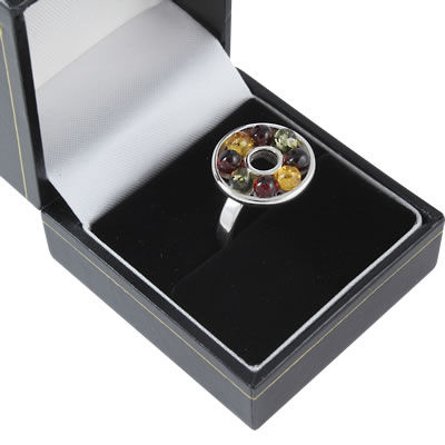 AM1238 Multi Colour Amber Circles Ring