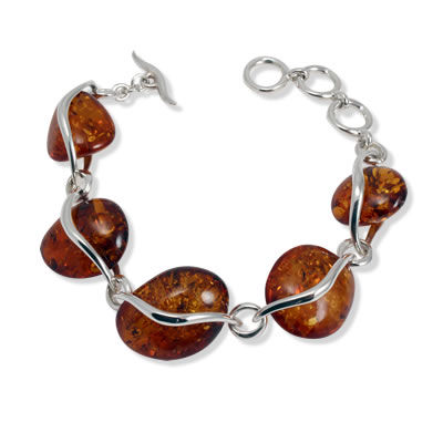 AM1338 Honey Amber Pebbles Bracelet