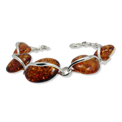 AM1338 Honey Amber Pebbles Bracelet
