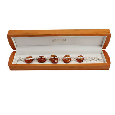 AM1338 Honey Amber Pebbles Bracelet