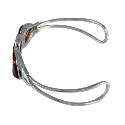 AM1339 Triple Set Baltic Amber Silver Bangle
