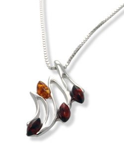 AM134 Honey and Cognac Amber Waves Pendant