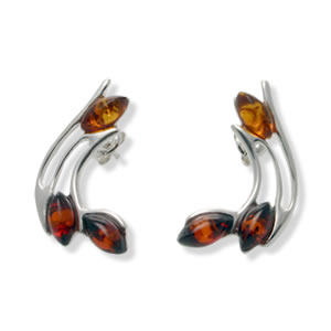AM135 Honey and Cognac Amber Waves Earrings
