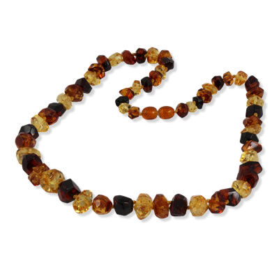 AM1408 Faceted Multi Colour Amber Necklace
