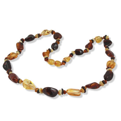 AM1410 Mixed Amber Bead Necklace