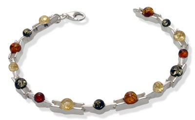 AM148 Contemporary Multi Colour Amber Bracelet