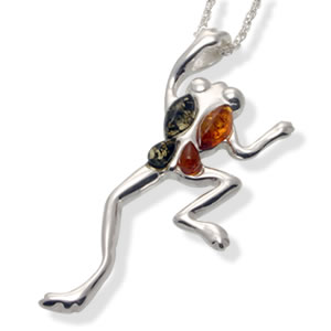 AM150 Amber Leaping Frog Pendant