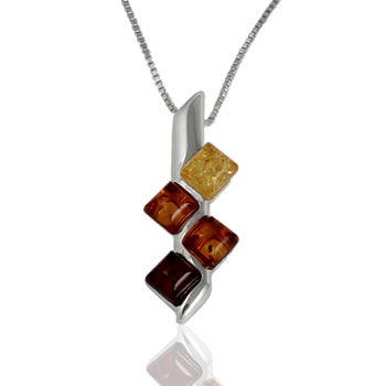 AM1506 Multi Colour Amber Squares Pendant
